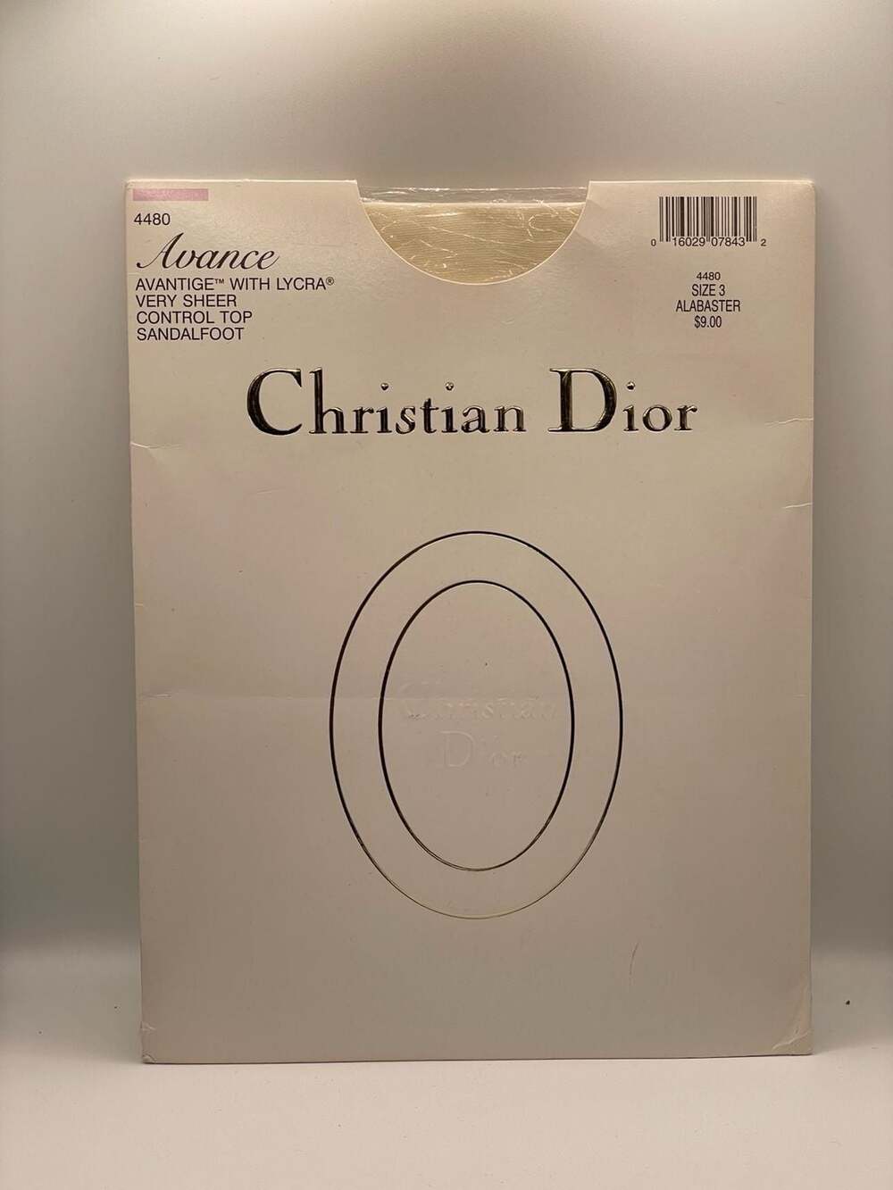 Vintage Christian Dior Avance Very Sheer Control Top Pantyhose Alabaster Size 3